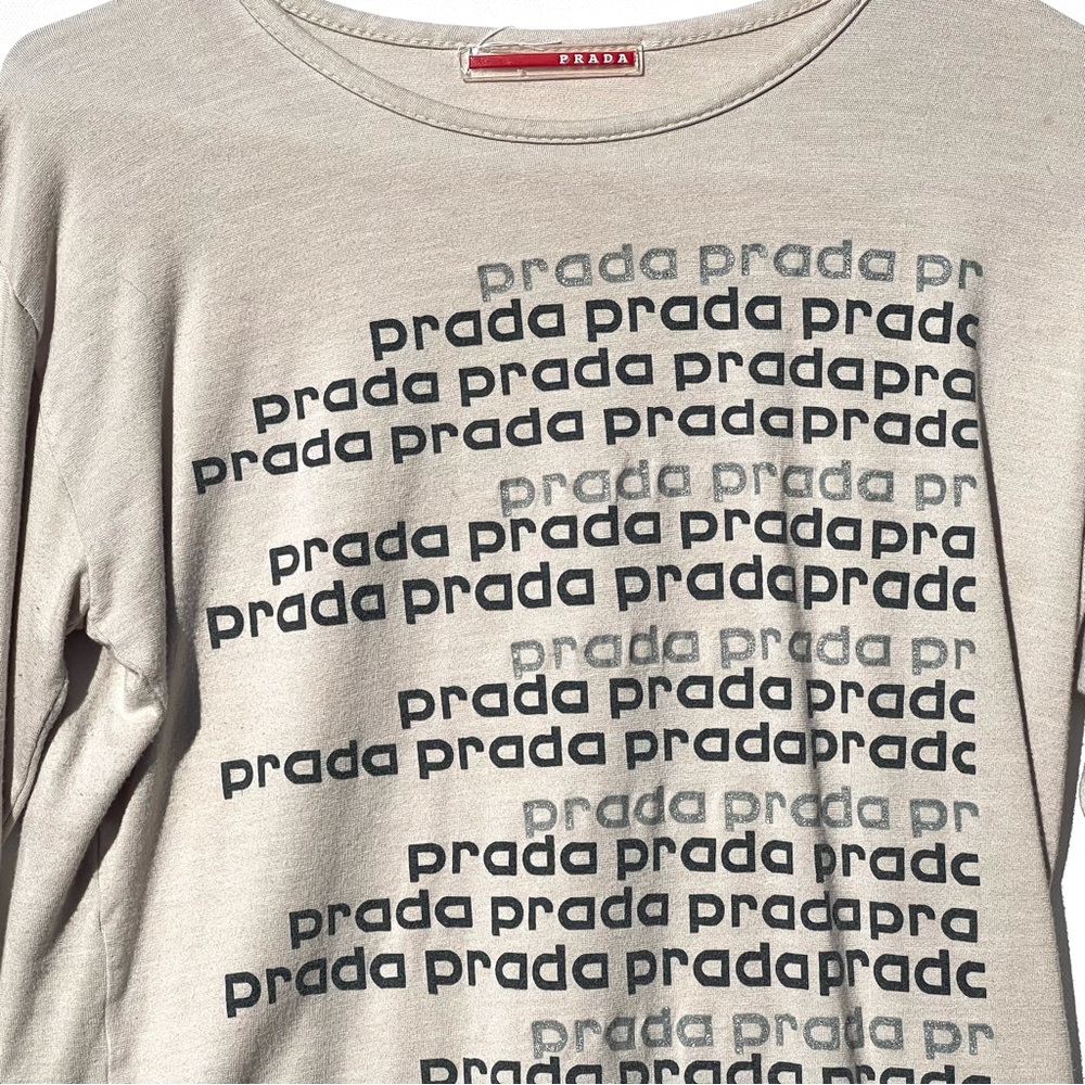 Prada Gray Long Sleeve Tee - Picture 3 of 5